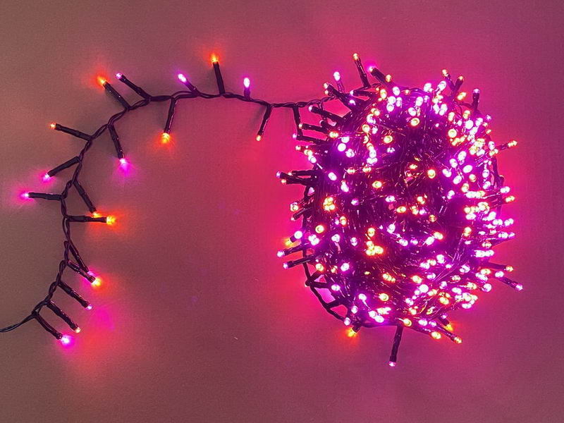 Snake LED Lights, 12m, pink+yellow