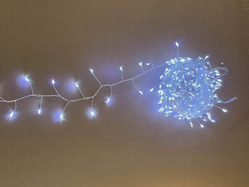 Cluster LED lights, 5m, thin wire, silver