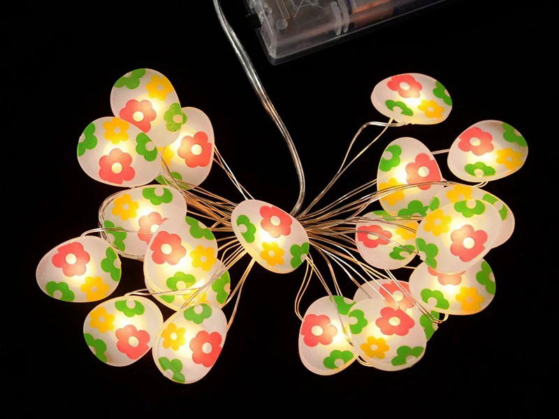 Easter string lights with color egg