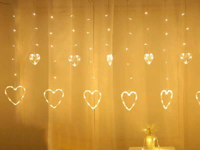 Curtain lights with Heart
