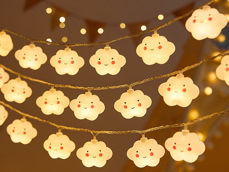 Decorative string lights with cloud