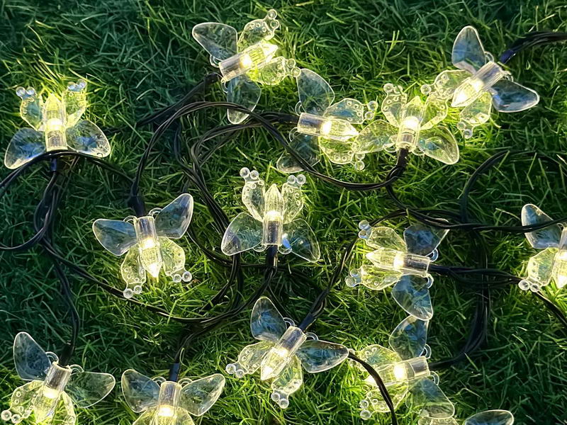 Solar garden string lights with butterfly2
